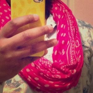 Pink polka dot AE scarf