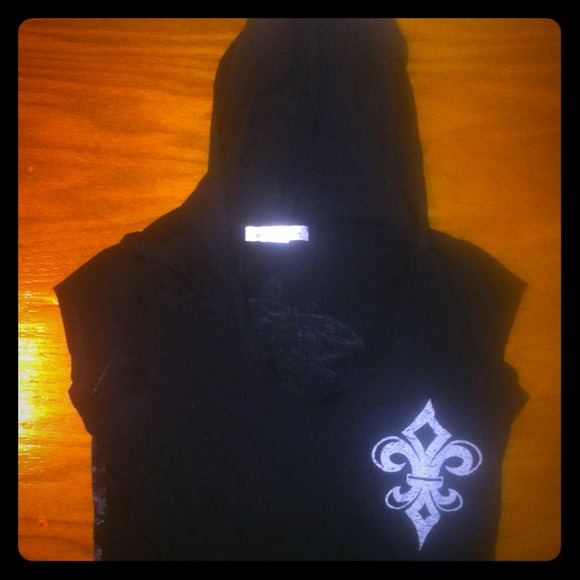 Black shirt with hood