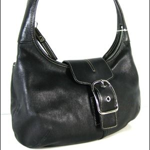 Coach authentic black leather hobo 9282