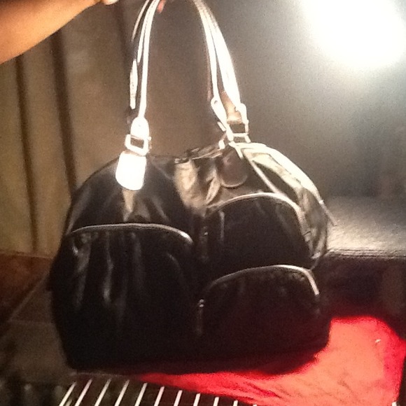👜Large silver & black purse👜 fabulous condition!
