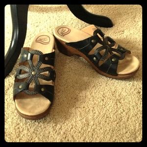 Dansko  black spring summer heels size 9