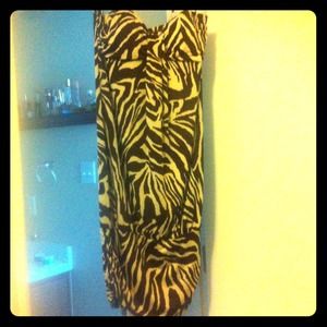 Brown and beige zebra print balloon cocktail dress