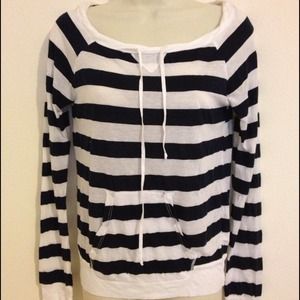 Navy Blue and White Striped Shirt