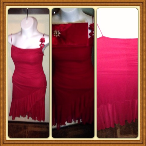Medium red sexy club dress matching clutch 8/10 - Picture 1 of 4