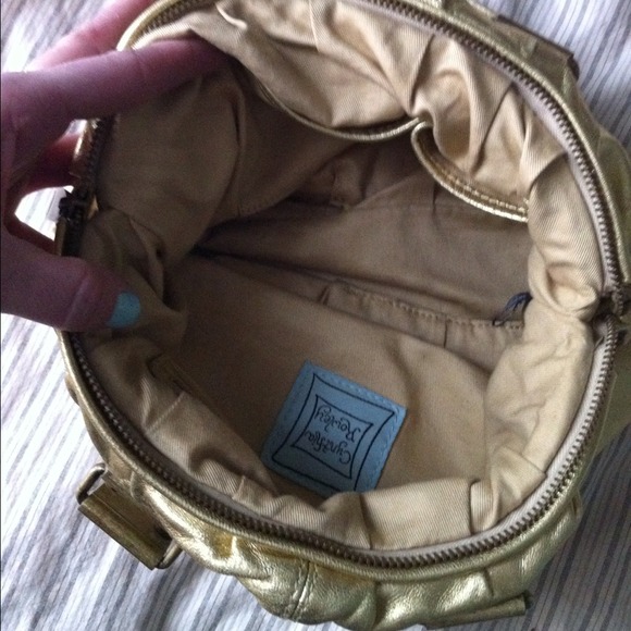 Cynthia Rowley gold leather handbag - Picture 3 of 4