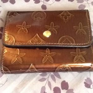 Brown patent leather wallet
