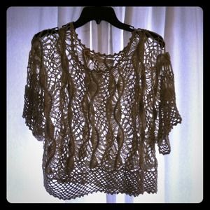 Tan net-like(holes) shirt