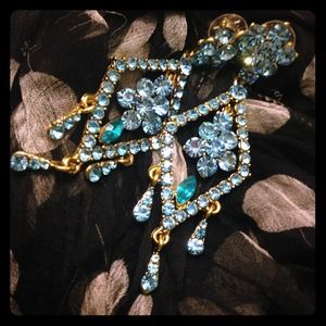 Blue stone earrings..:]