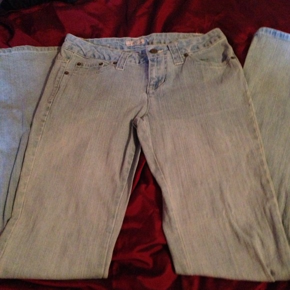 SZ 7 Long SO light denim jeans boot cut stretch - Picture 1 of 4