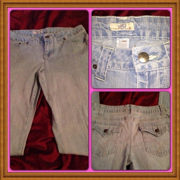 SZ 7 Long SO light denim jeans boot cut stretch - Picture 2 of 4