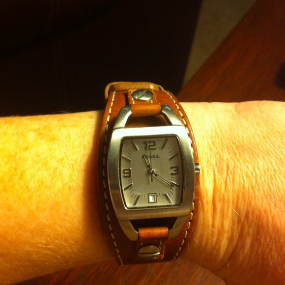 Fossil brown leather watch