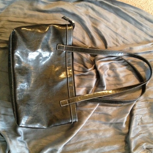 SOLD - Black Leather Handbag - Picture 3 of 3