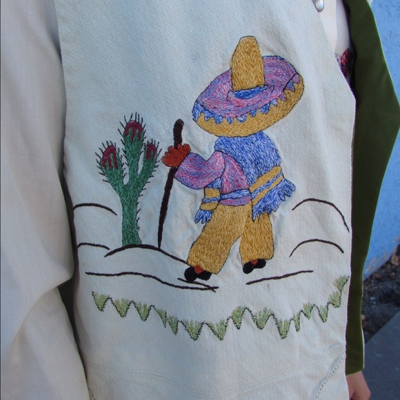 ***SOLD*** Vintage Embroidered Mexican Vest - Picture 2 of 4
