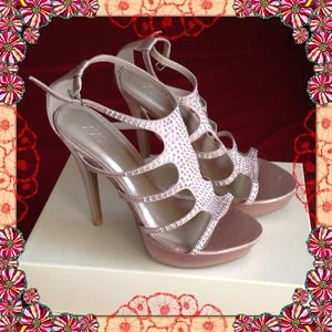 Taupe Rhinestone Heels