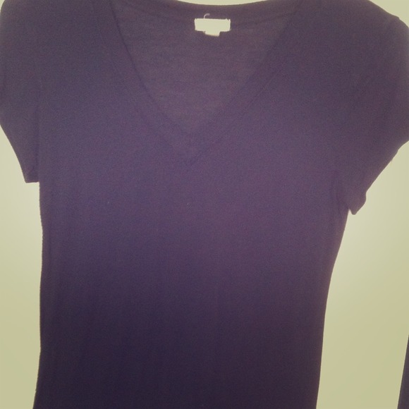 Black V-neck top