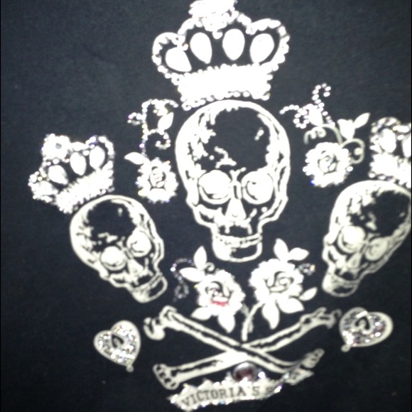 Victoria secret Large black 3/4 slv bling hoodie - Picture 3 of 4