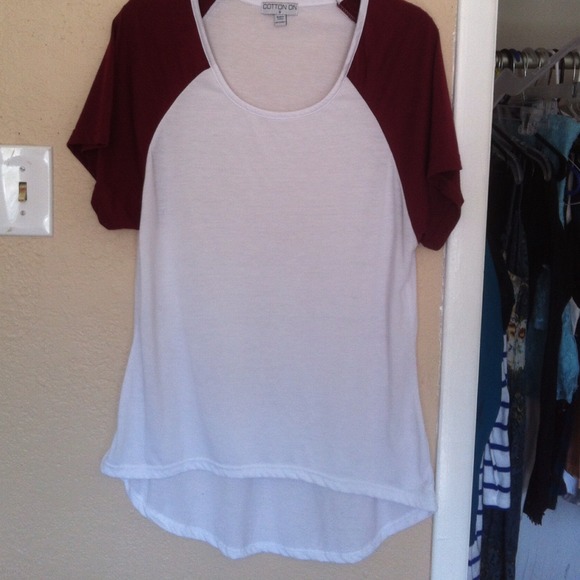 Cotton baseball sleeve top