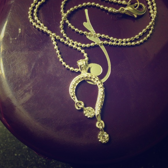 Silver neck chain.