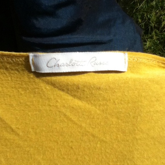 🎈SOLD🎈Charlotte Russe Mustard Blouse with Lace - Picture 4 of 4