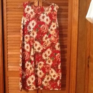 Dark red floral dress