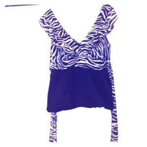 Sexy low cut zebra print party top