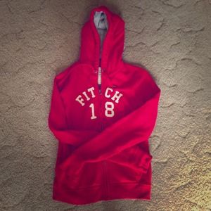 Large a&f red hoodie