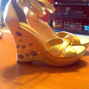 Gold Vince Camuto Wedges