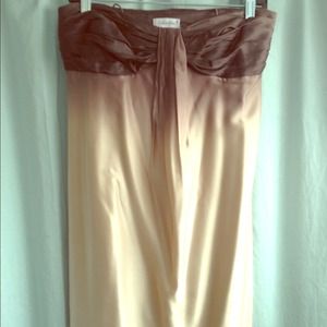 Calvin Klein Strapless Silk Dress