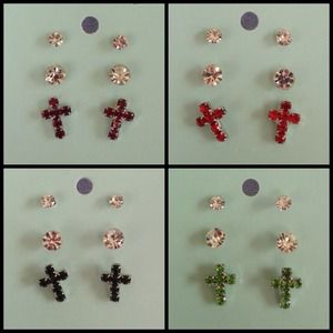 Studs & cross earrings