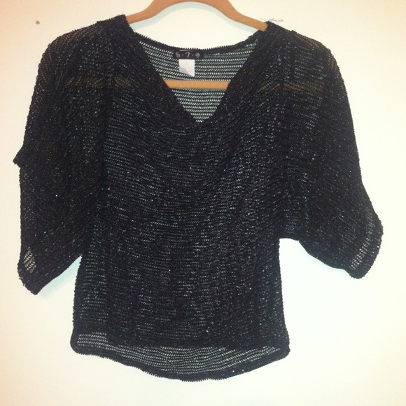 Black sparkly see-through top! Size xs!