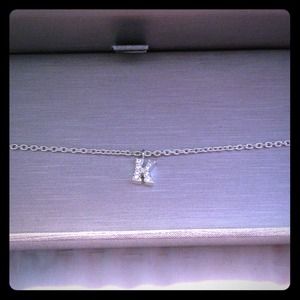 White sapphire initial 'k' anklet