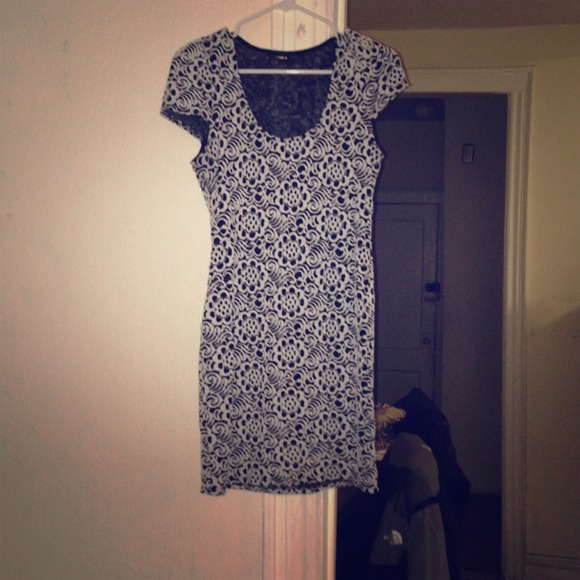 Black and white design dress