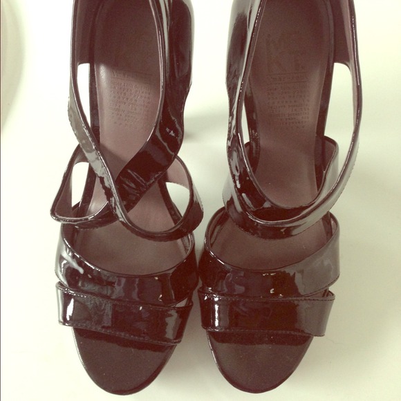 MRKT Black Patent Strappy Heels