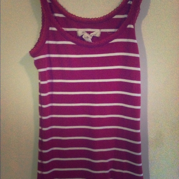 Red & White Striped Hollister Tank