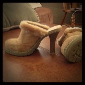 High heel sued mules! ONE OF A KIND!