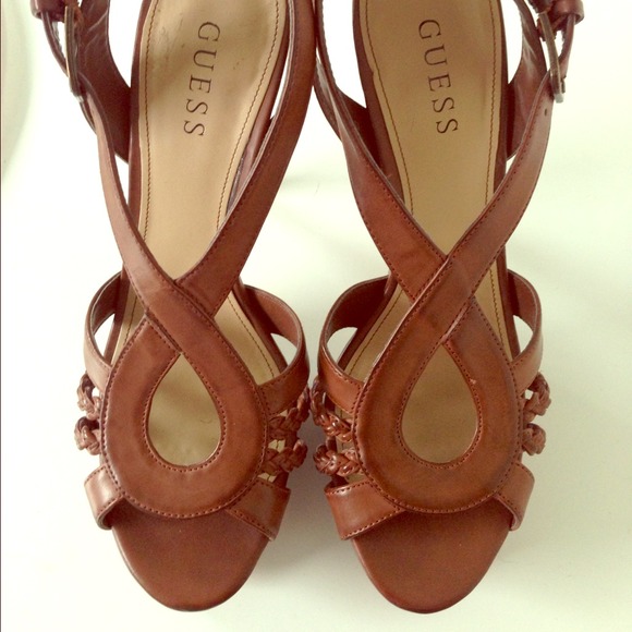 Guess Cognac Strappy Heels