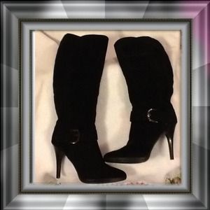 REDUCED "Worthington" black suede boots NWOT