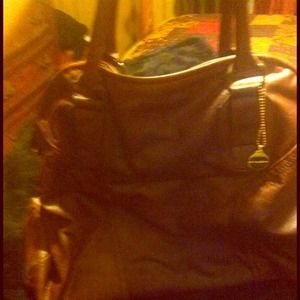 Large Big Buddha leather brown handbag.