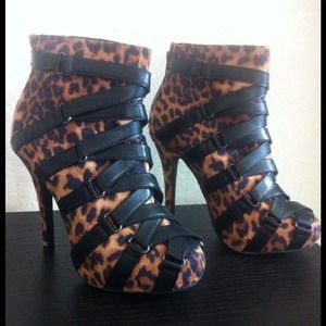 Cheetah print ankle boots