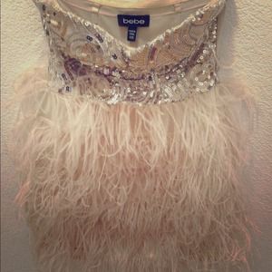 bebe Isis Sequin and Feathers dress