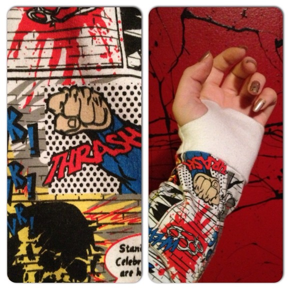 Comic Book Hoody w/ Mask Hood and Hidden Pockets! - Picture 2 of 4