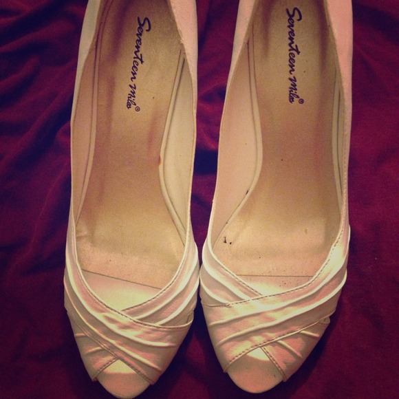 Cute white peep toe shoes