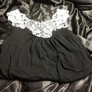 black lace back runner tank.