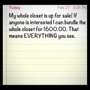 MY ENTIRE CLOSET!
