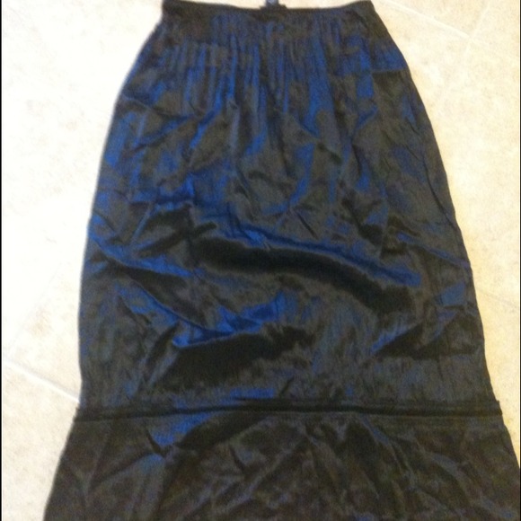 Black silk skirt