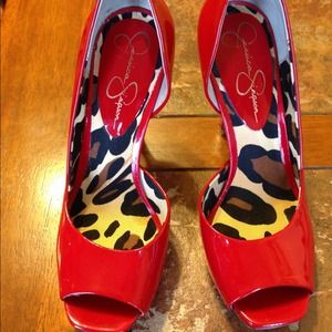 Beautiful Red peeptoe high heel by Jessica Simpson