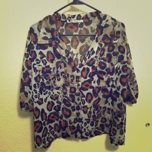 ⚠RESERVED⚠Sheer Leopard Top