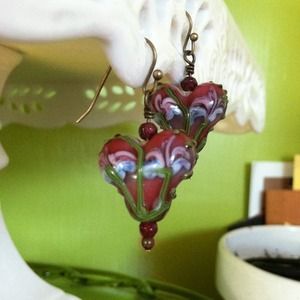 Porcelain heart earrings