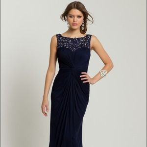 Matte Jersey Embroidered Gown