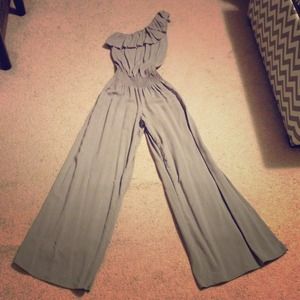Gray one shoulder romper